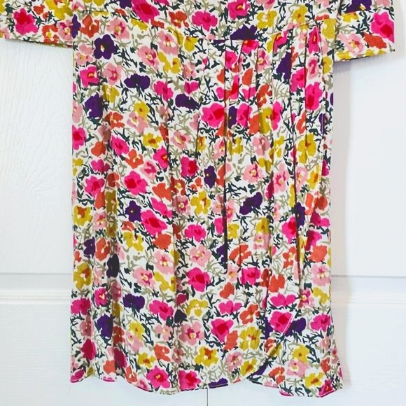 Anthropologie Tulle Womens Floral Faux Wrap Dress Medium Short Spring Easter - Picture 7 of 13